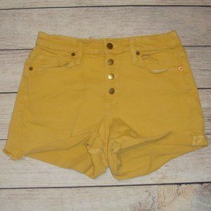 Universal Thread Mustard Yellow Button Fly Cut Off Shorts 6/28